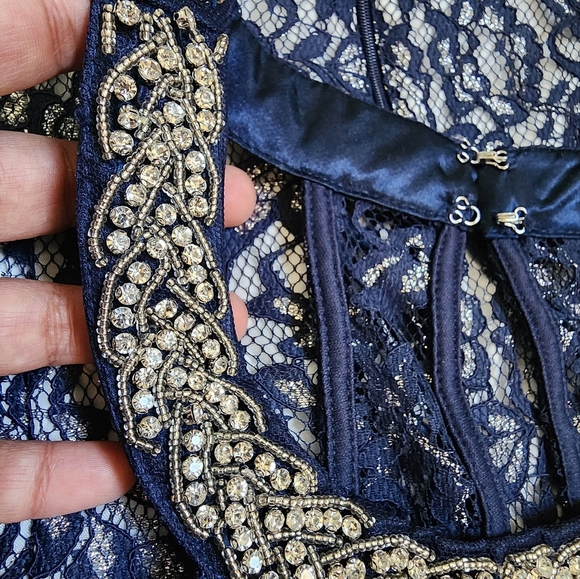 2 Piece Elegant Blue Lace Special Occasion Outfit - Picture 10 of 17